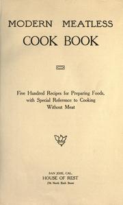 Cover of: Modern meatless cook book