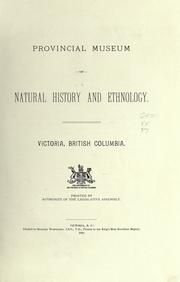 Cover of: Provincial Museum of Natural History and Enthnology.