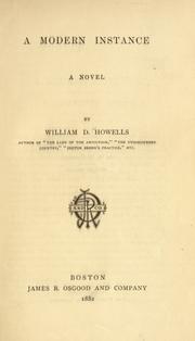 Cover of: A modern instance by William Dean Howells