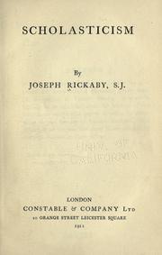 Cover of: Scholasticism by Joseph Rickaby