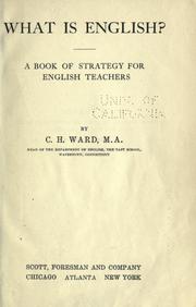 Cover of: What is English? by C. H. Ward