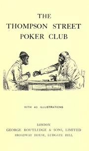 Cover of: The Thompson Street Poker Club.: With 40 illus.