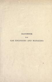 Cover of: Handbook for gas engineers & managers.