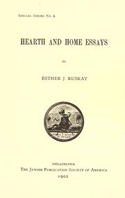 Cover of: Hearth and home essays by Esther J. Ruskay