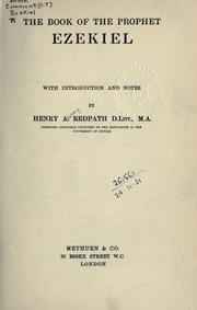 Cover of: The Book of the Prophet Ezekiel by Henry A. Redpath