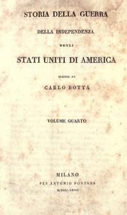 Cover of: Storia della guerra della independenza degli Stati Uniti di America.