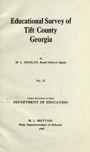 Cover of: Educational survey of Tift County, Georgia by Georgia. Dept. of Education.