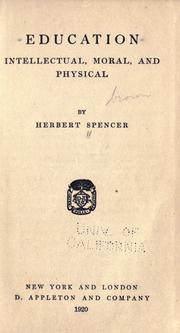 Cover of: Education by Herbert Spencer