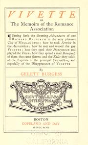 Cover of: Vivette; or, The memoirs of the romance association by Gelett Burgess, Gelett Burgess