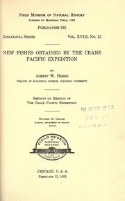 Cover of: New fishes obtained by the Crane Pacific expedition