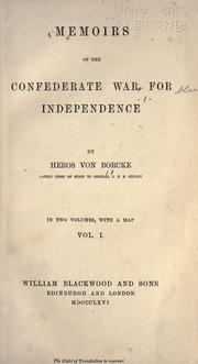 Cover of: Memoirs of the Confederate war for independence. by Heros von Borcke