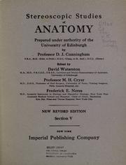 Cover of: Stereoscopic studies of anatomy