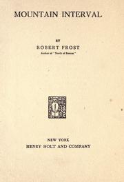 Cover of: Mountain interval by Robert Frost