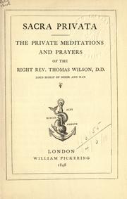 Cover of: Sacra Privata by Wilson, Thomas, Thomas Wilson, Thomas Wilson, Wilson, Thomas