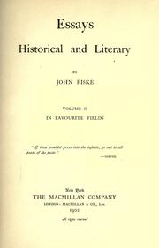 Essays, historical and literary by John Fiske