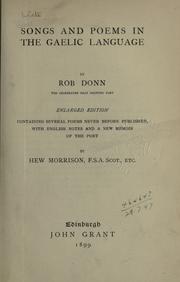 Cover of: Songs and poems in the Gaelic language by Rob Donn