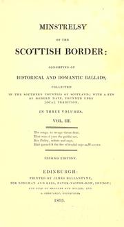 Cover of: Minstrelsy of the Scottish border by Sir Walter Scott