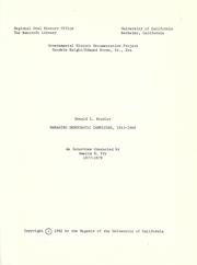 Managing Democratic campaigns, 1943-1966 by Donald L. Bradley