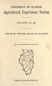 Cover of: Yields of winter grains in Illinois
