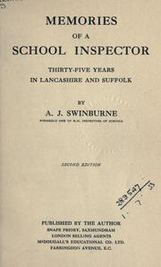Cover of: Memories of a school inspector: thirty-five years in Lancashire and Suffolk.