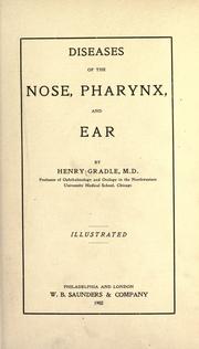 Cover of: Diseases of the nose, pharynx, and ear