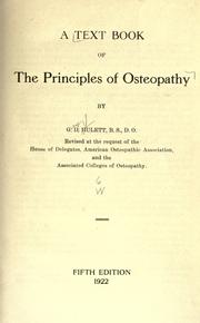 A text book of the principles of osteopathy by Guy Dudley Hulett