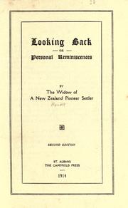 Cover of: Looking back, or, Personal reminiscences