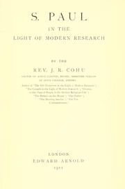 Cover of: Saint Paul in the light of modern research