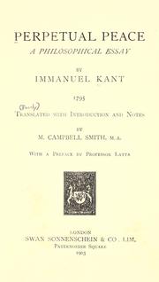 Cover of: Perpetual peace by Immanuel Kant