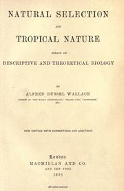 Cover of: Natural selection and tropical nature by Alfred Russel Wallace