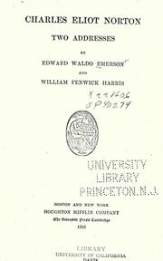 Charles Eliot Norton by Edward Waldo Emerson