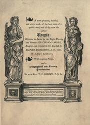 Cover of: A most pleasant, fruitful, and witty work of the best state of a public weal, and of the new isle called Utopia by Thomas More