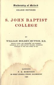 S. John Baptist college by William Holden Hutton