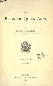 Cover of: The reign of Queen Anne. by Justin McCarthy