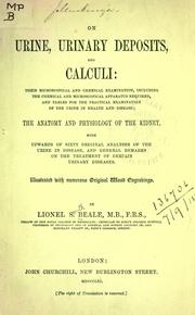 Cover of: On urine, urinary deposits, and calculi... by Lionel S. Beale