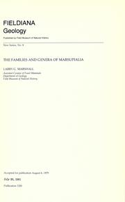 Cover of: The families and genera of Marsupialia by Larry G. Marshall
