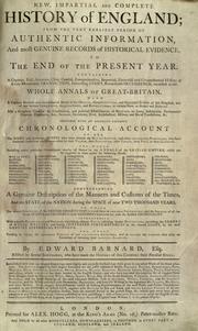 Cover of: The new, impartial and complete history of England by Barnard, Edward