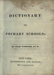 Cover of: A dictionary for primary schools