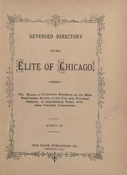 Cover of: Reversed directory of the elite of Chicago, 1883-4 by 