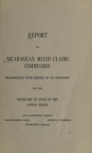 Cover of: Report of Nicaraguan Mixed Claims Commission by Nicaraguan Mixed Claims Commission.