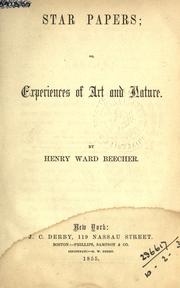 Star papers by Henry Ward Beecher