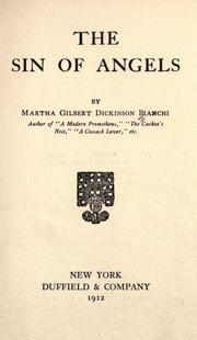Cover of: The sin of angels by Martha Dickinson Bianchi