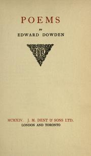 Cover of: Poems by Dowden, Edward