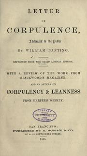 Cover of: Letter on corpulence