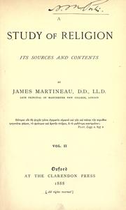 Cover of: A study of religion by James Martineau