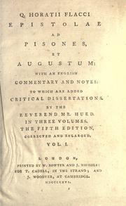 Cover of: Q. Horatii Flacci  Epistolae ad Pisones, et Augustum.