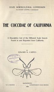 The Coccidae of California by Edward K. Carnes