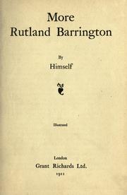 Cover of: More Rutland Barrington by Rutland Barrington
