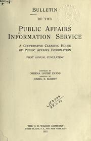 Cover of: Bulletin. by Public Affairs Information Service