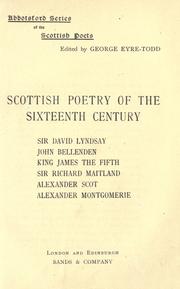 Cover of: Scottish poetry of the sixteenth century. by George Eyre-Todd